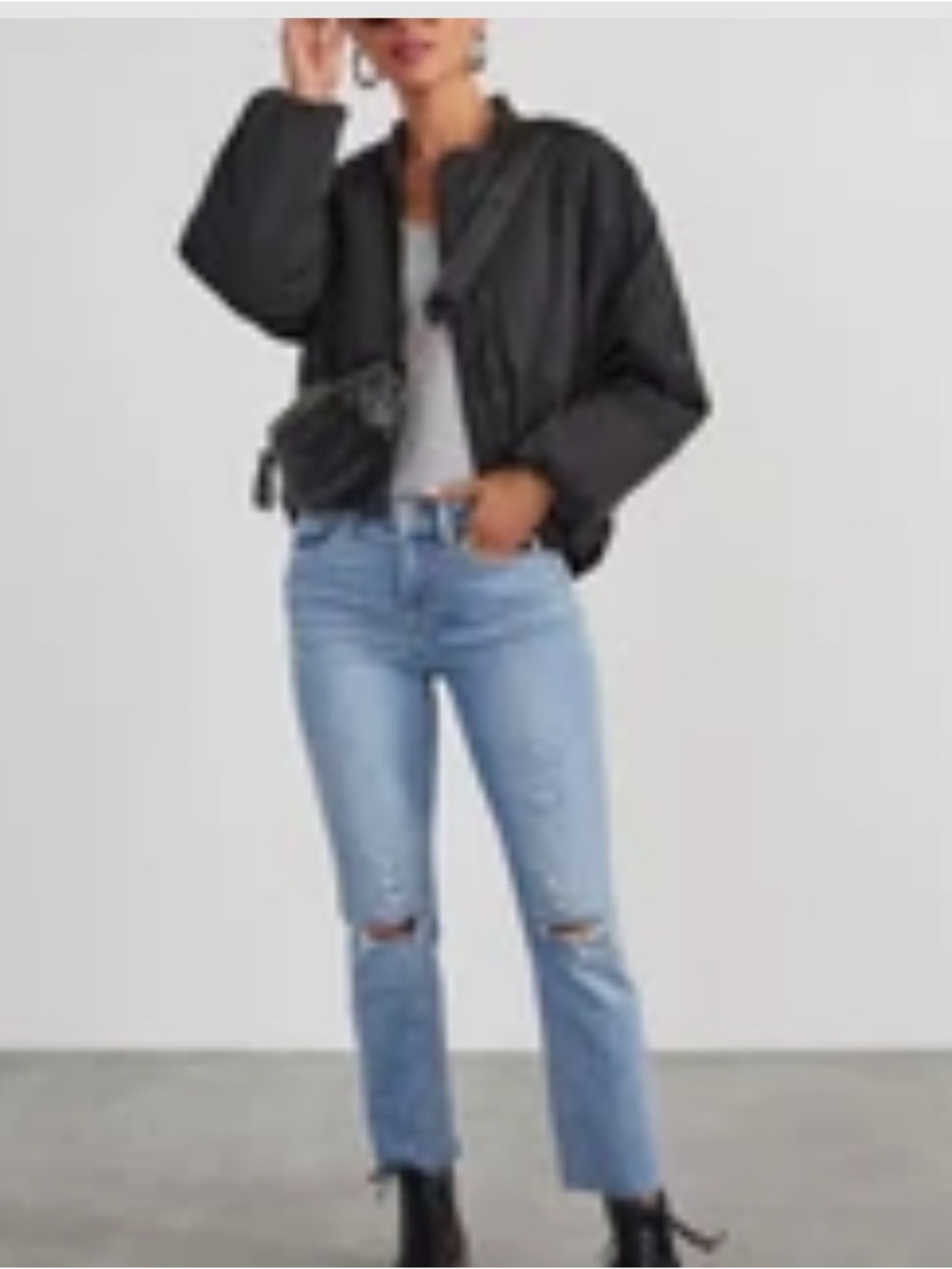 Vici Black Quilted Bomber Jacket